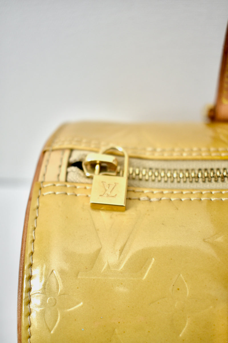 2001 Louis Vuitton Yellow Vernis Bedford Bag - bare-vintage